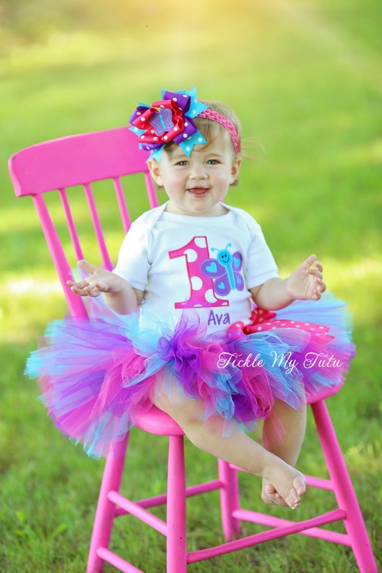 Butterfly Themed "Ava" Birthday Tutu Outfit